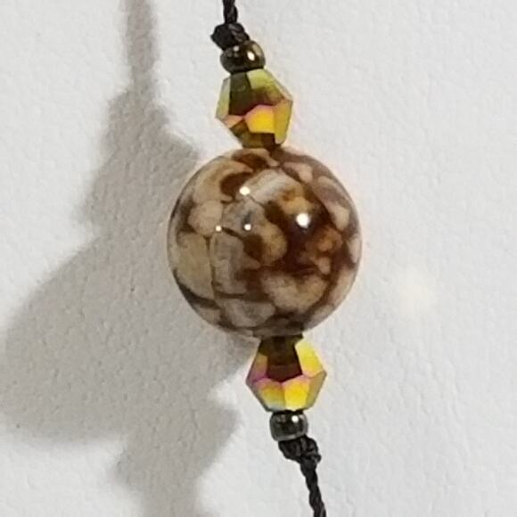 Premier brown beaded necklace signed 15'' 1.1702 - Picture 4 of 13